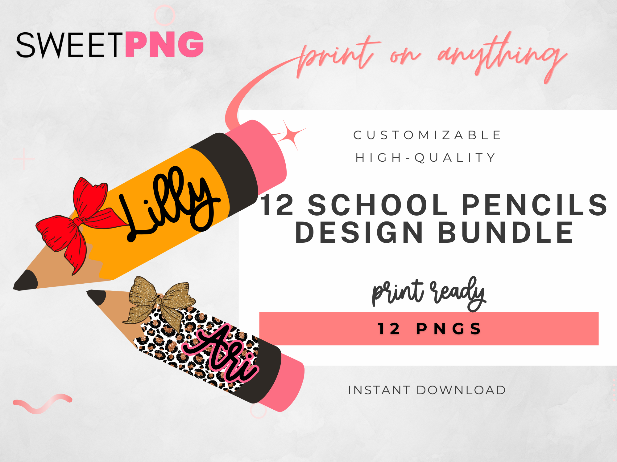 12 School Pencils Design Bundle
