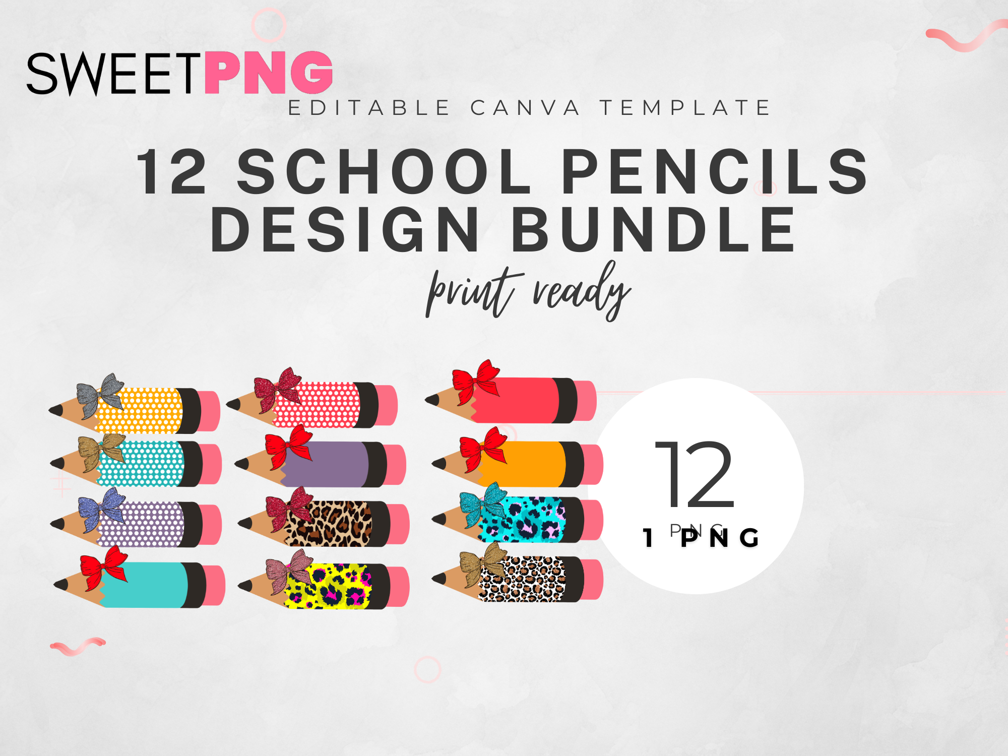 12 School Pencils Design Bundle