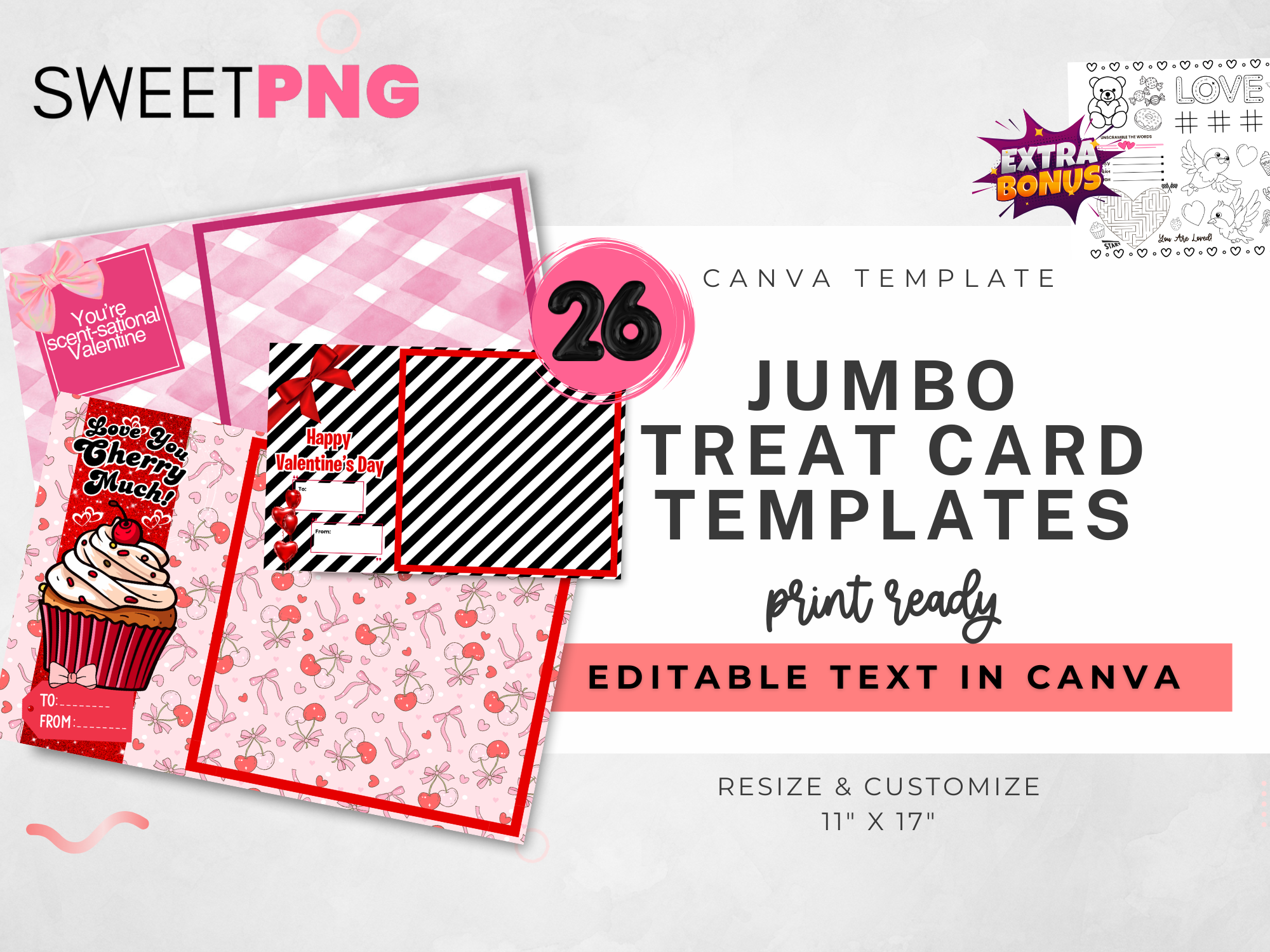Jumbo Treat Card Template Bundle