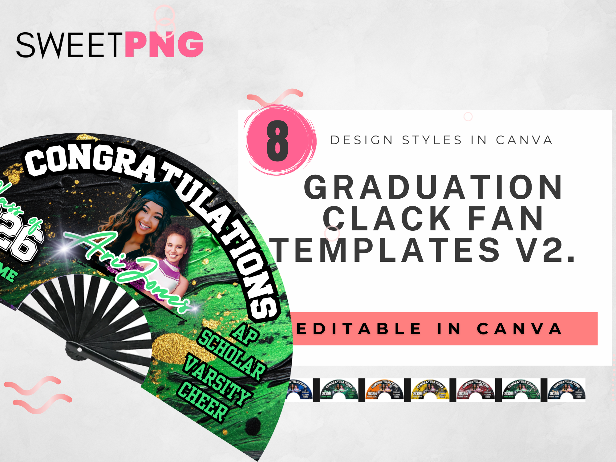 Graduation Clack Fan Template Bundle V2