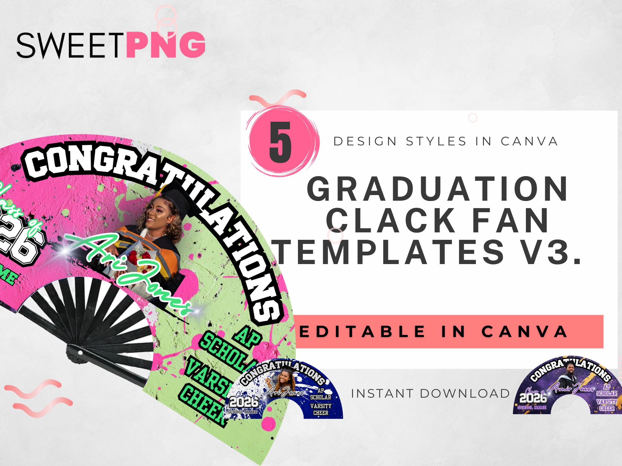 Graduation Clack Fan Template Bundle V3