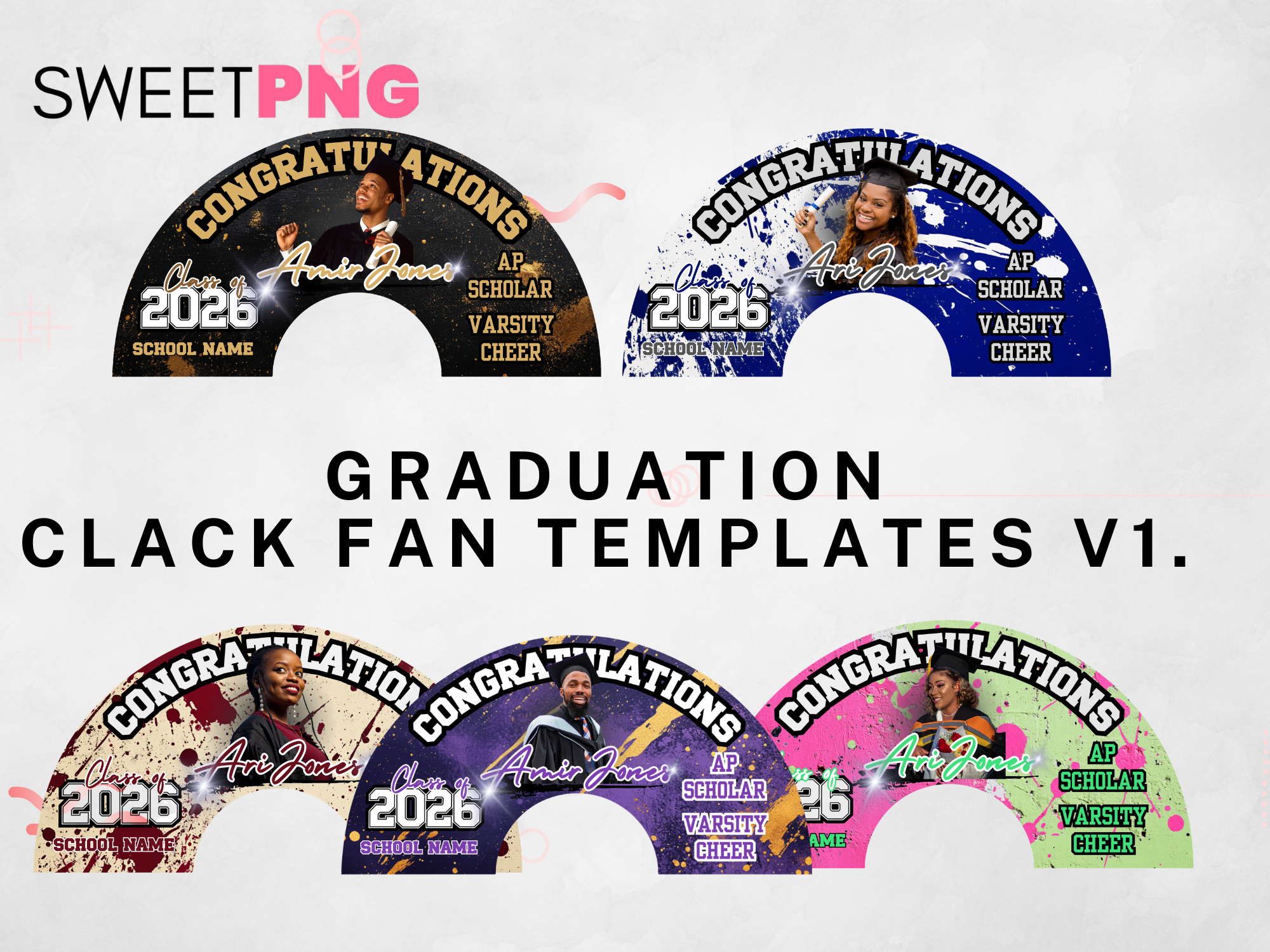 Graduation Clack Fan Template Bundle V3