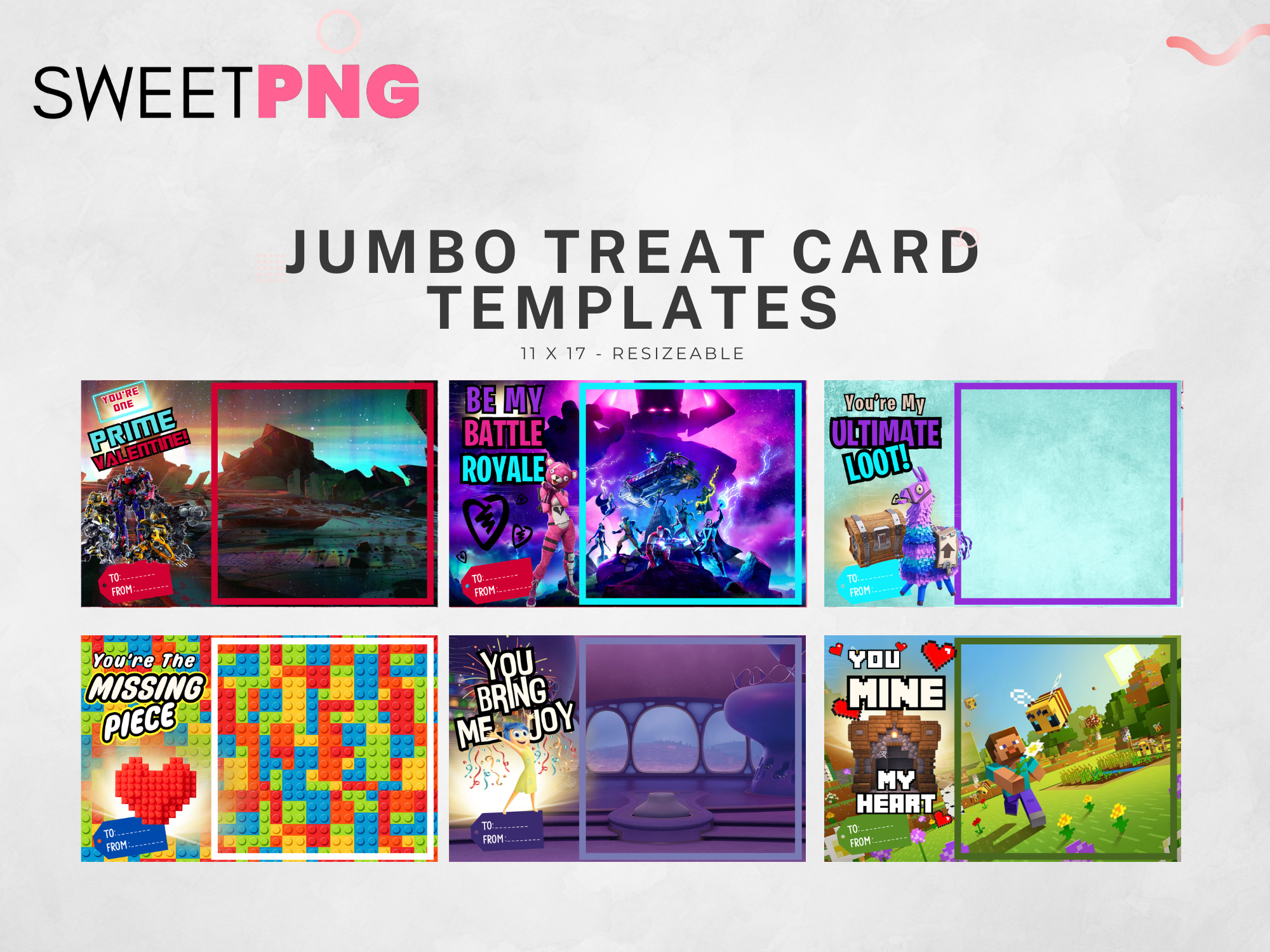 Jumbo Treat Card Template Bundle