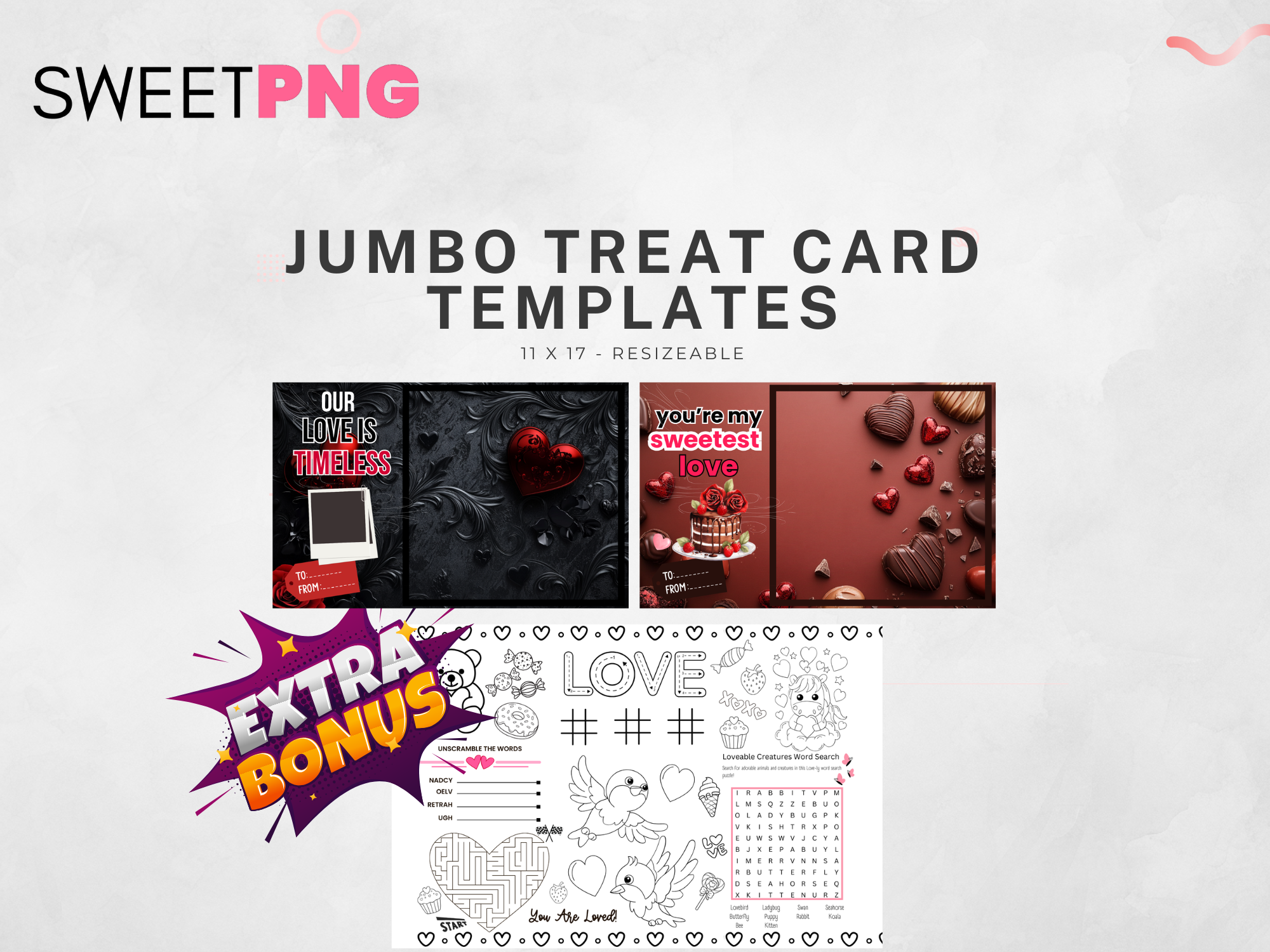 Jumbo Treat Card Template Bundle