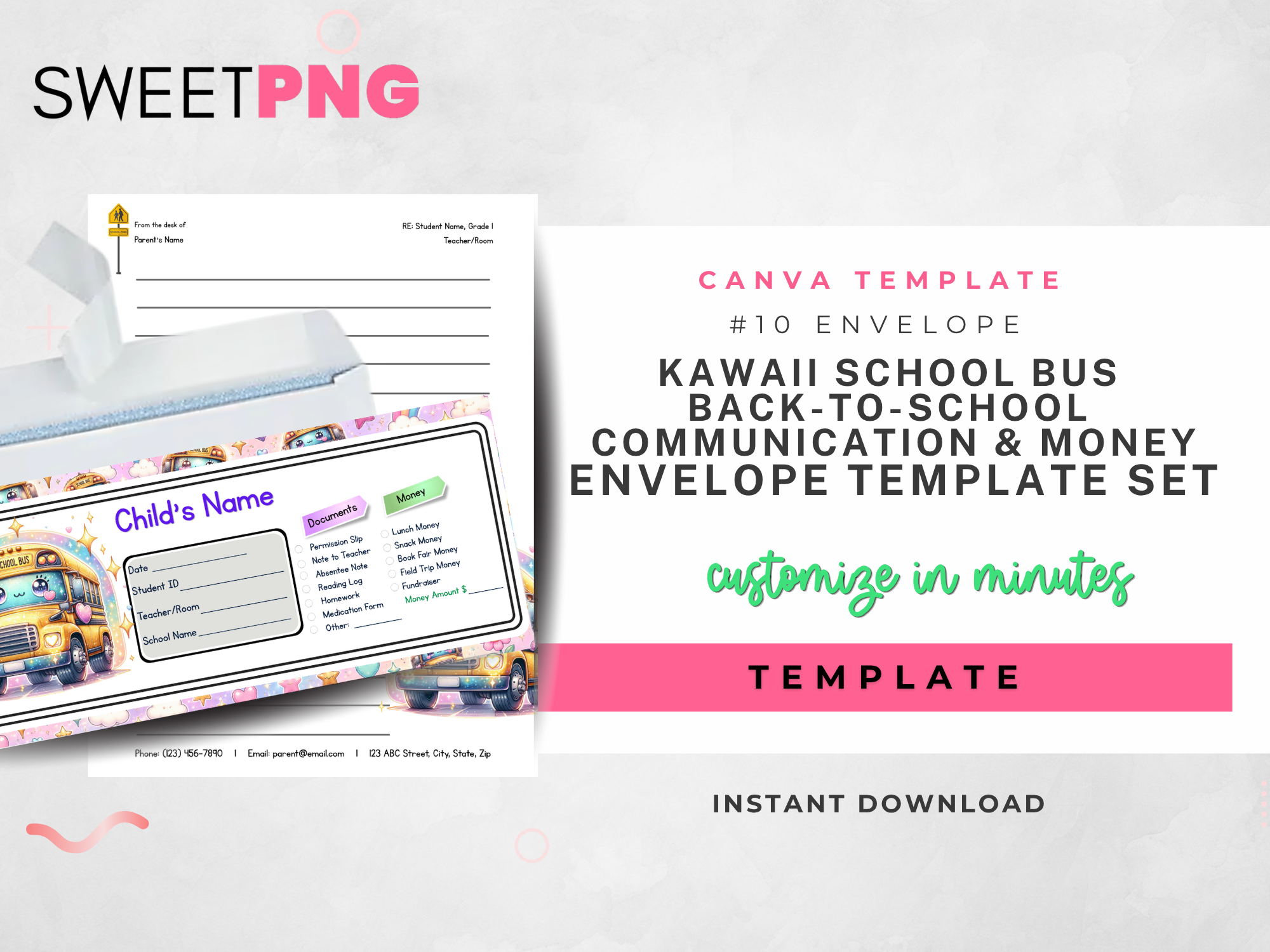 Flower Back to School Communication and Money Envelope Template Set (Copy) (Copy) (Copy) (Copy) (Copy) (Copy)