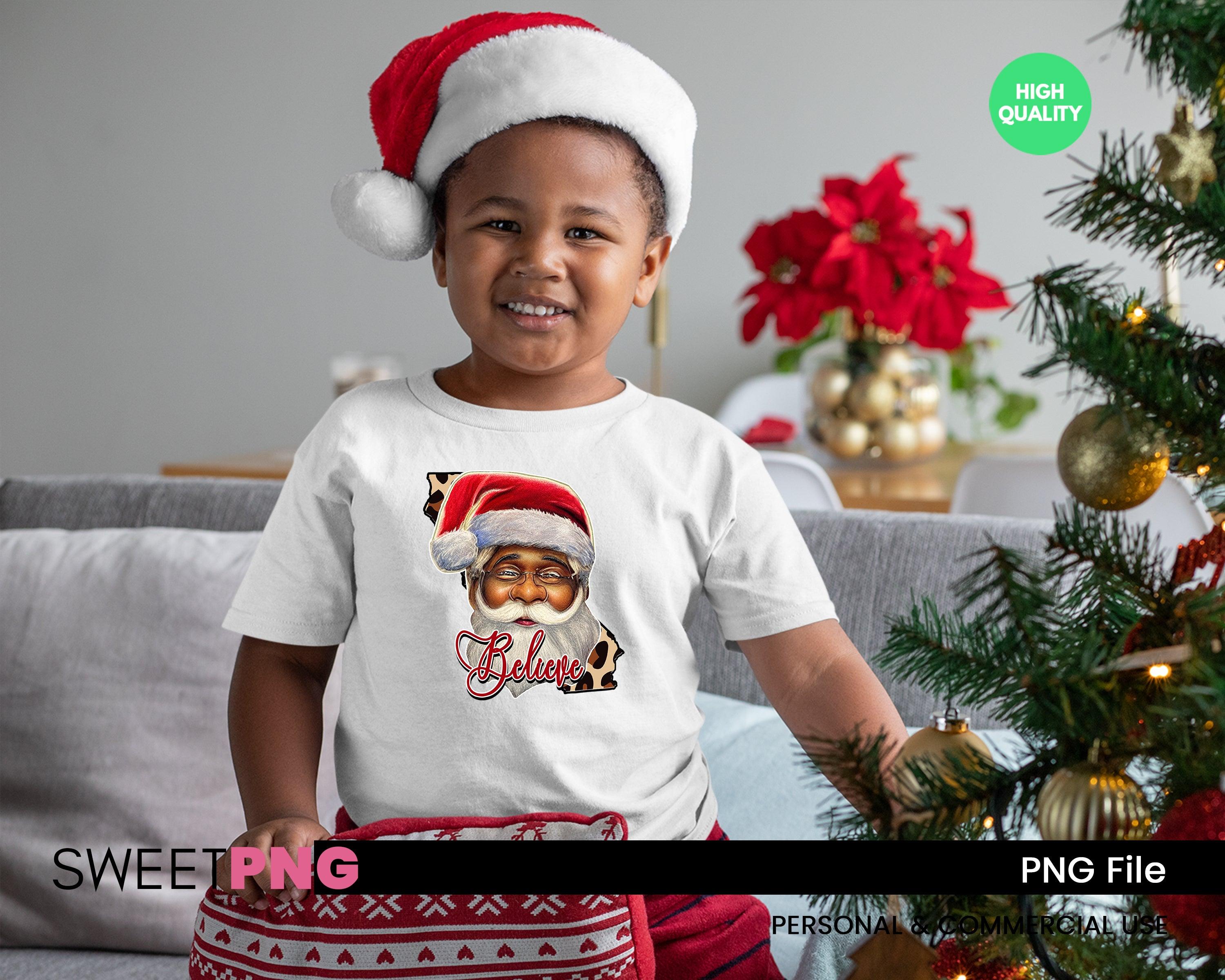 Believe African American Santa Claus California - SweetPNG Designs