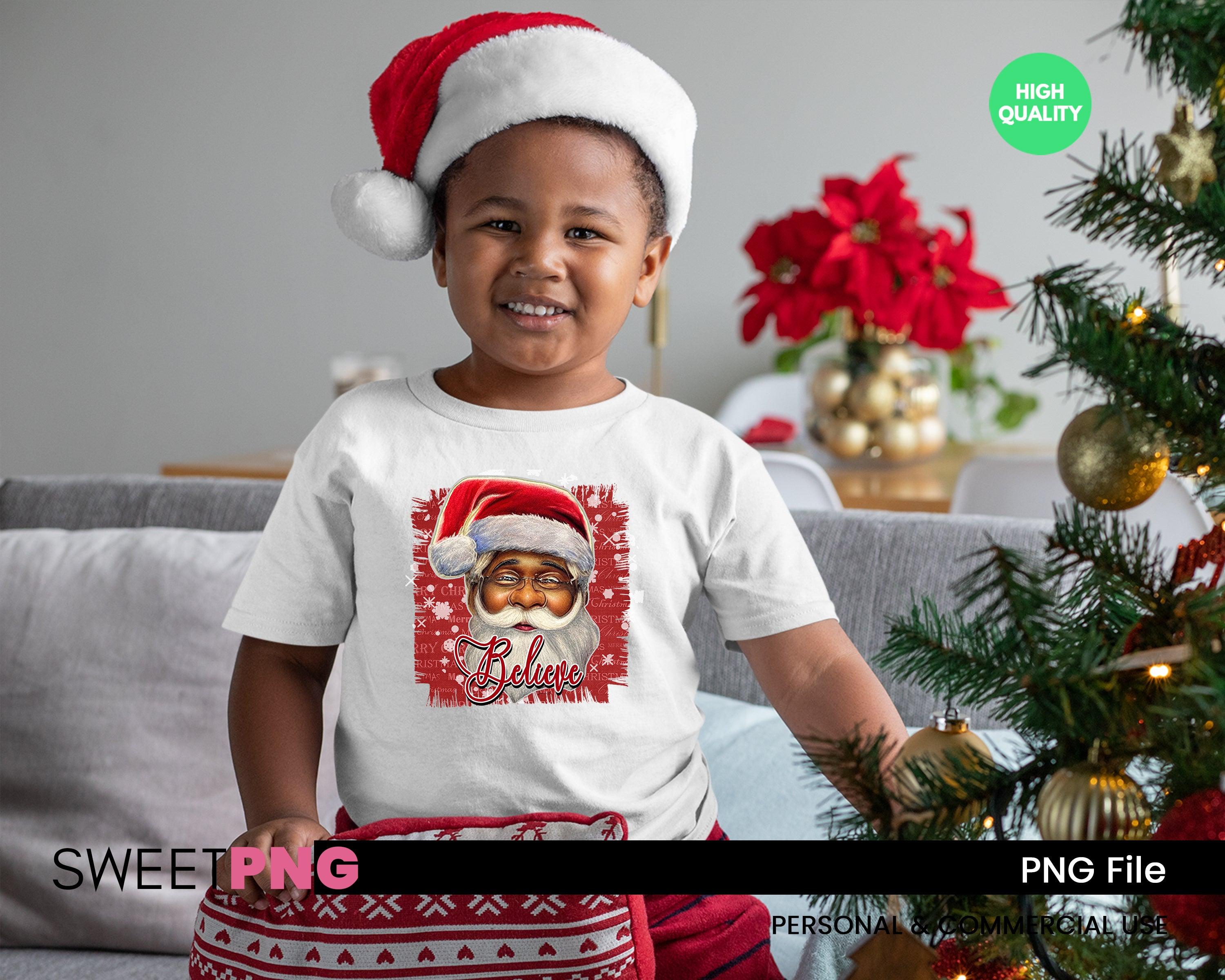 African American Santa Frayed Design - SweetPNG Designs