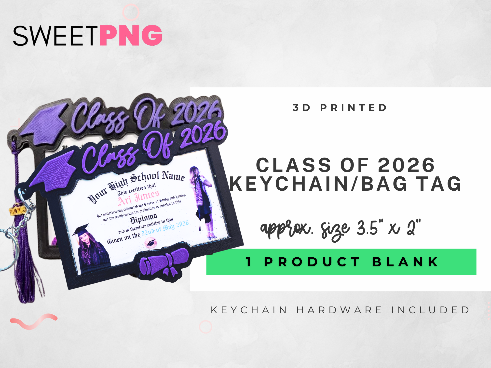 Graduation Keychain or Bag Tag