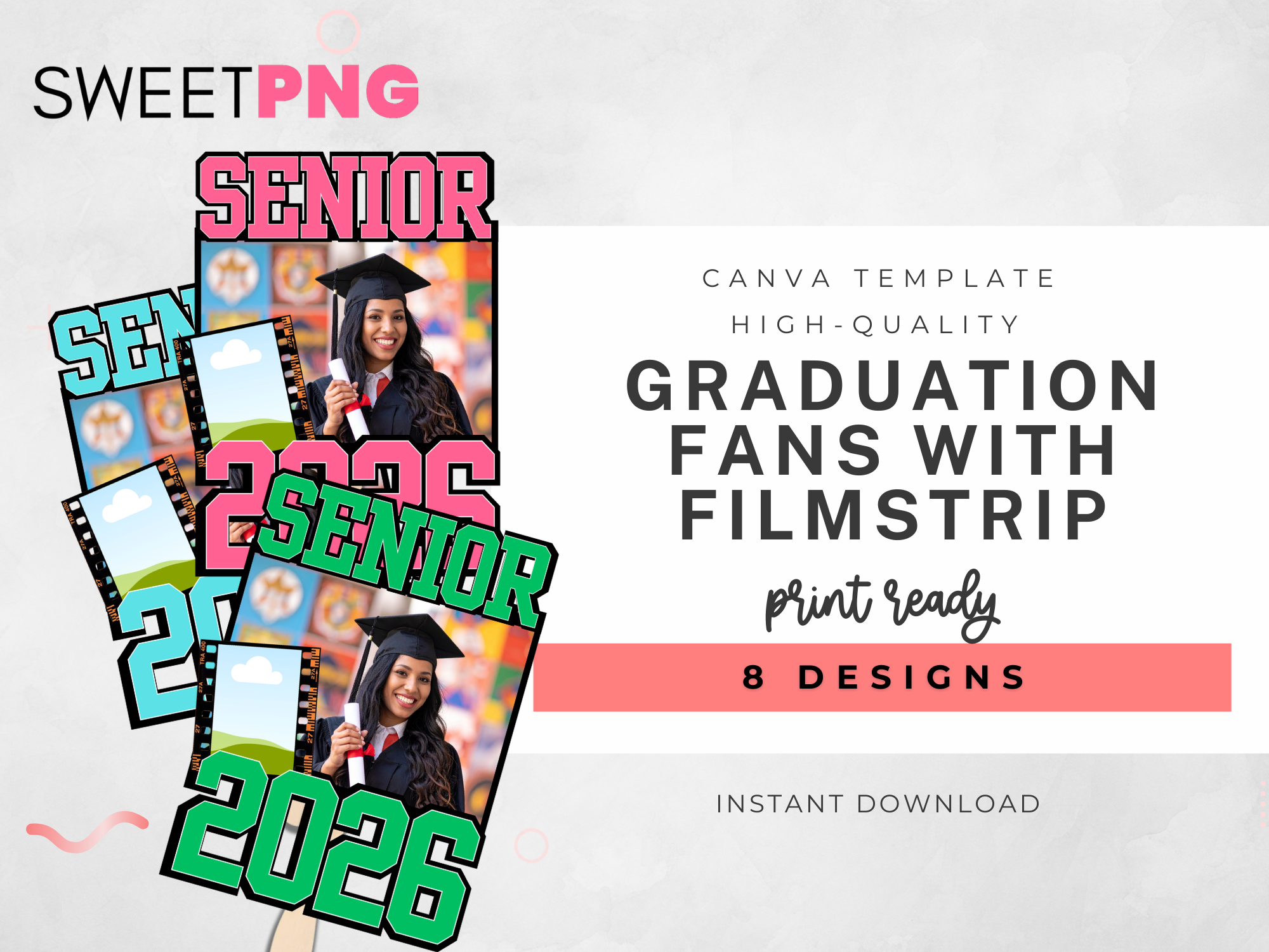 Graduation Fan With Filmstrip Design Bundle