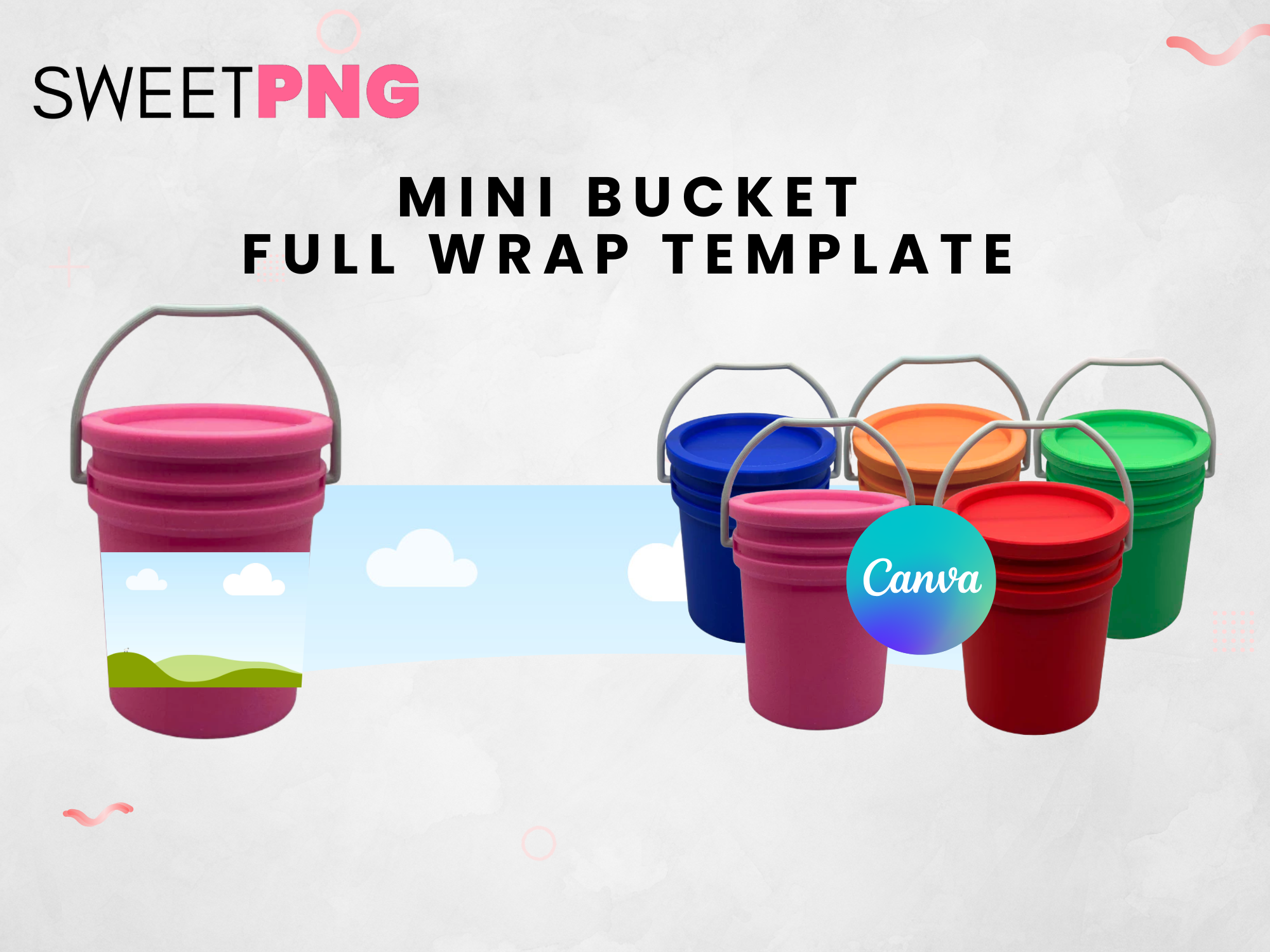 Mini Bucket Full Wrap Template