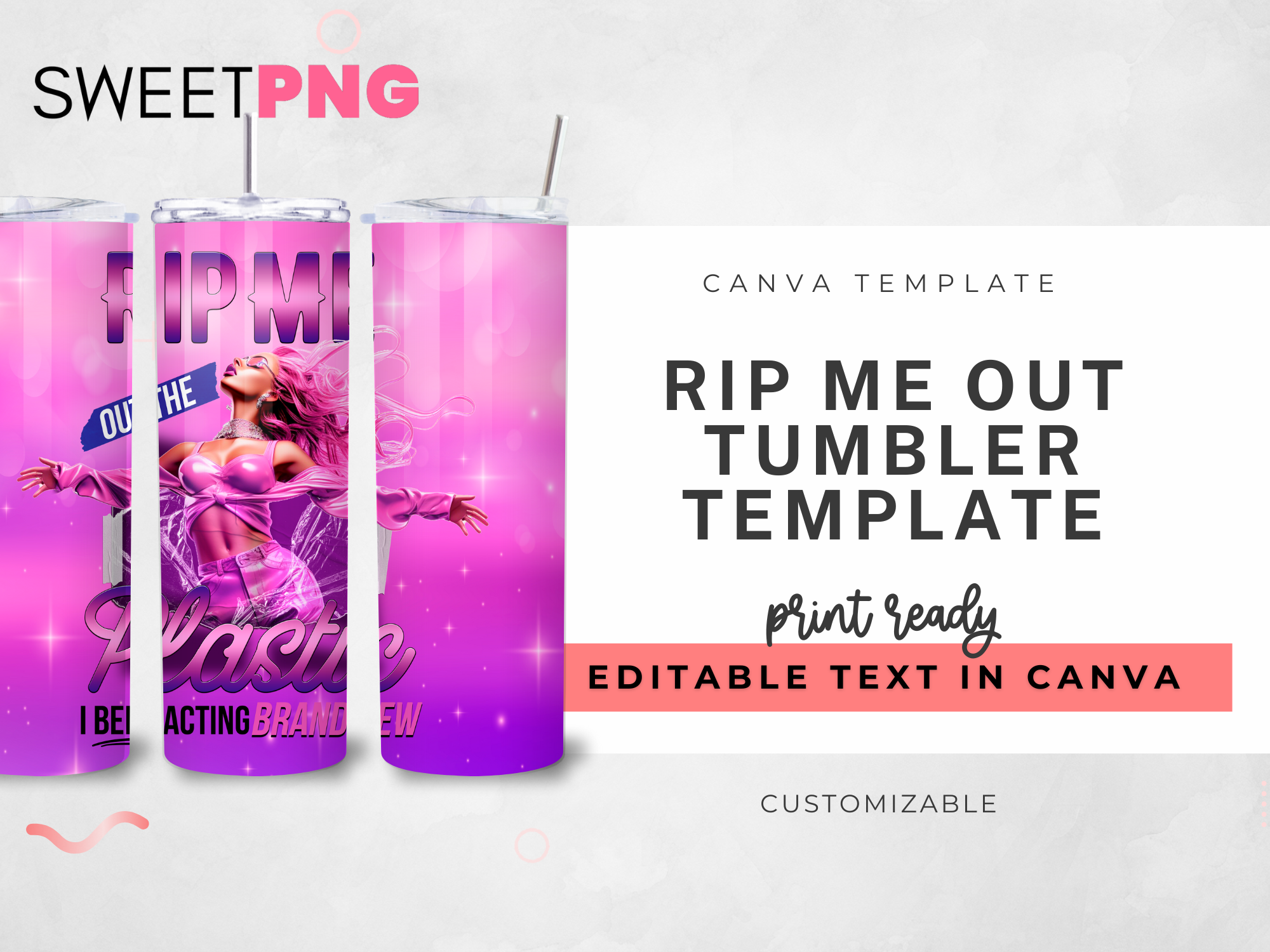 Rip Me Out The Plastic Tumbler Wrap