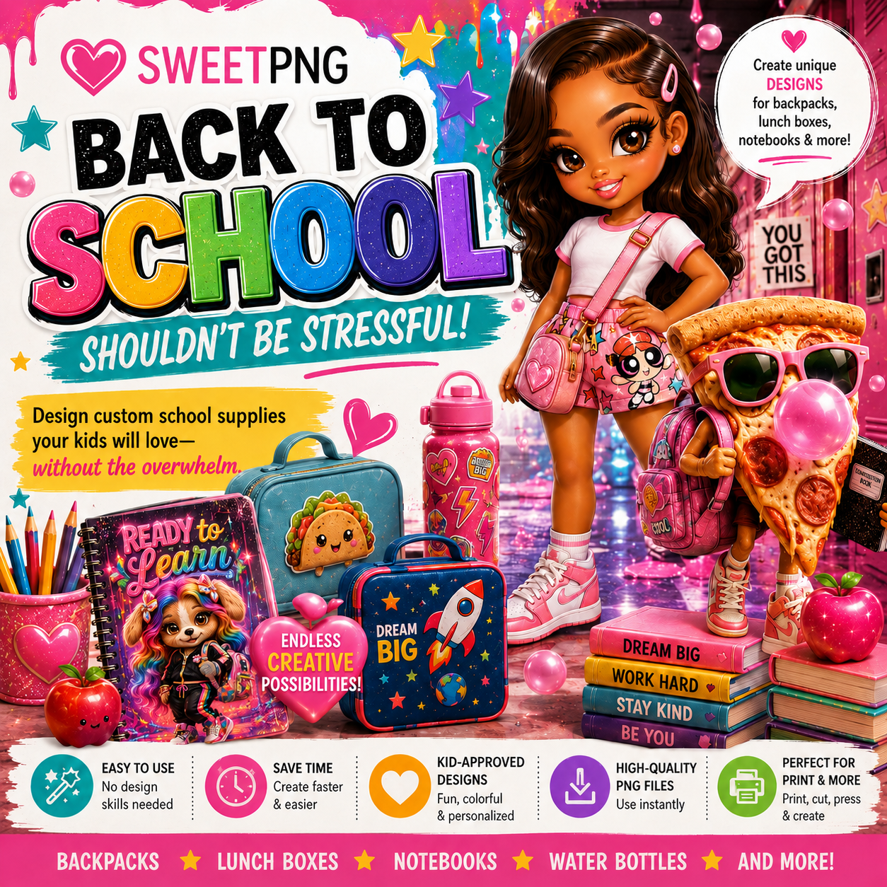 SweetPNG Prompt Studio™ – Back-to-School Edition