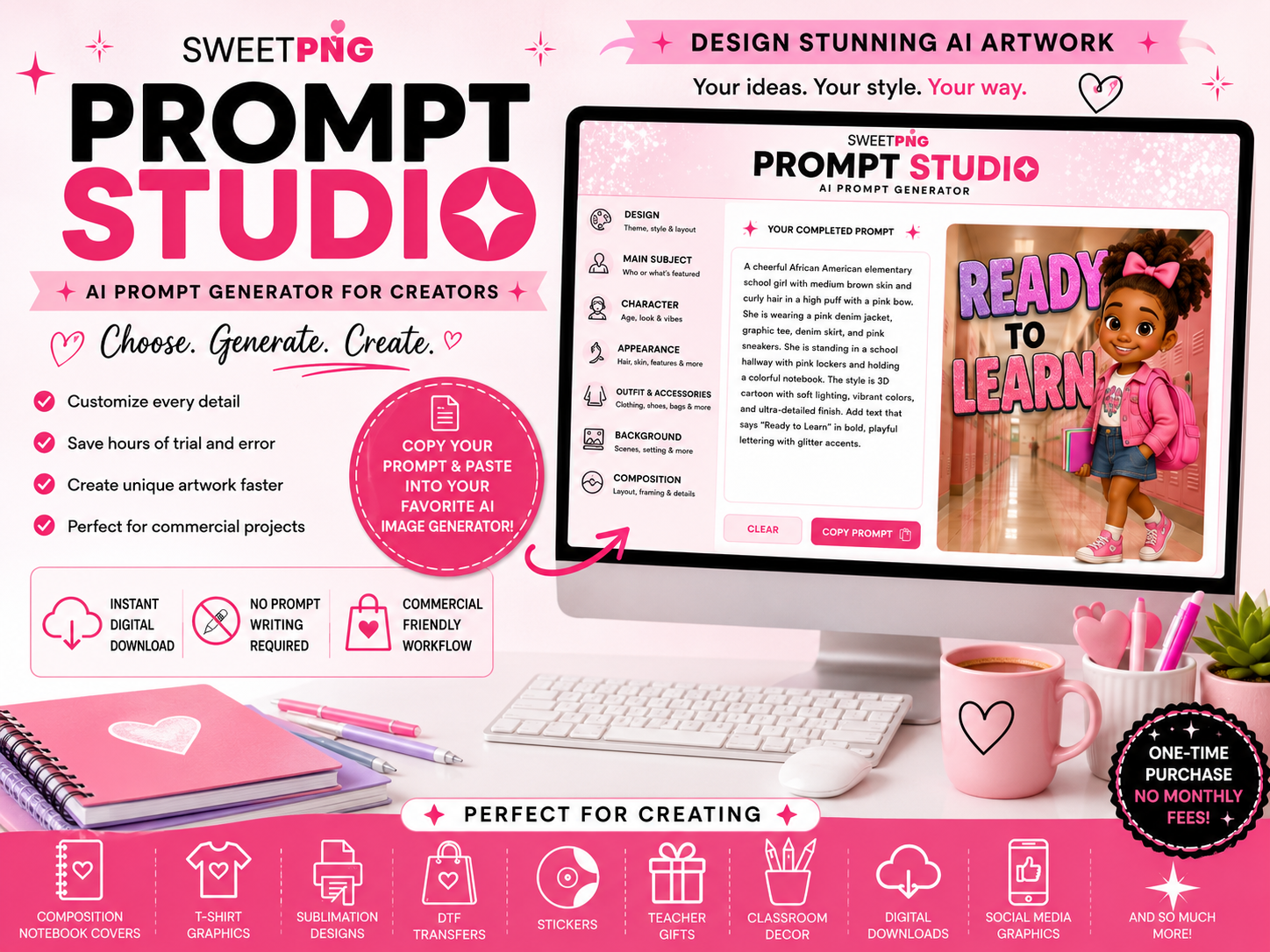 SweetPNG Prompt Studio™ – Back-to-School Edition
