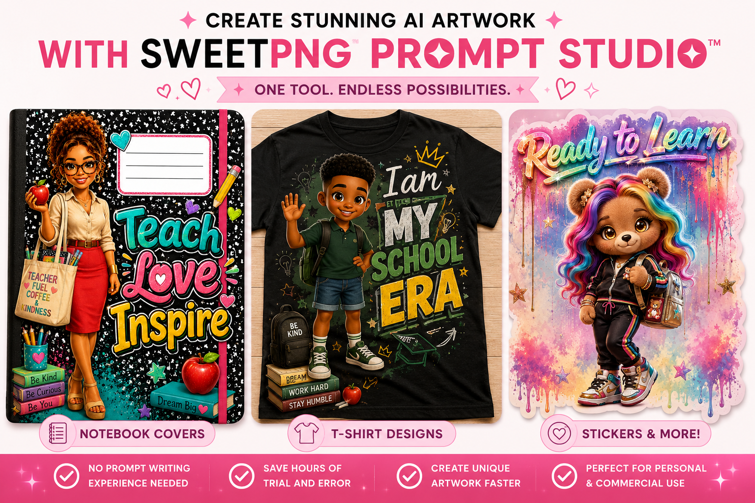 SweetPNG Prompt Studio™ – Back-to-School Edition