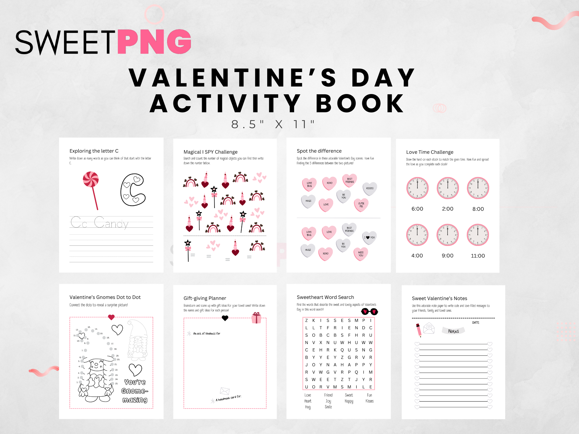 Valentine's Day Kids Activity Book Template